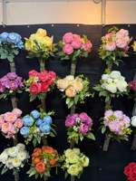 LO-1589 Grosir 8 Tangkai Bunga Peony Sutra Imitasi Buket Bunga Peony Buatan untuk Dekorasi Pernikahan, Buket Pengantin