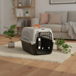 पोर्टेबल क्लासिक विशाल पशु एयरलाइन केस पालतू वाहक बटन बंद प्लास्टिक एयरलाइन शिपिंग अनुमोदित कुत्ते परिवहन बॉक्स - Product Image 1