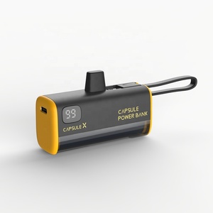 5000mAh Capsule ngân hàng điện được xây dựng trong cáp LED hiển thị dây buộc <span class=keywords><strong>mini</strong></span> xách tay khẩn cấp pin sạc - Product Image 4