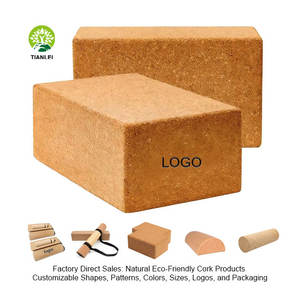 天磊制造商工厂定制yog块软木塞高品质瑜伽块软木塞生态带标志 - Product Image 1