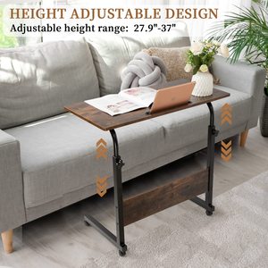Table d'ordinateur portable <span class=keywords><strong>Mobile</strong></span> en bois réglable hauteur canapé-<span class=keywords><strong>lit</strong></span> Table côté roue roulante bureau pour bureau à domicile ordinateur portable chariot <span class=keywords><strong>plateau</strong></span> grand bureau - Product Image 4