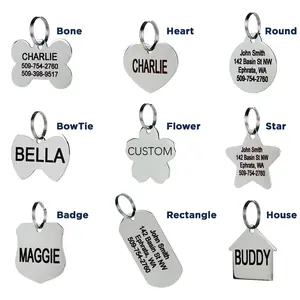 Engraved On Both Sides Personalized Dog Tags And Cat Tags Stainless Steel Custom Pet ID Tags