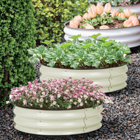 Lit de jardin moderne en acier galvanisé Jardinière élégante en métal Pépinière pour fleurs Légumes et herbes Boîte de jardin en métal surélevée
