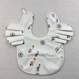 Bavoir bébé en cuir PU DIY anti-taches, motif imperméable, lavable en machine pour tout-petits - Product Image 2