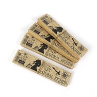 Kertas Rokok Gulung Alami Berbahan Gum Arab Ukuran 1 1/4, Tanpa Pemutih, dengan Penutup Elastis, 32 Lembar/22 Buku/Kotak dengan Filter Tip