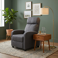 Fauteuil à bascule manuel rembourré Mikahome, dossier solide, tissu de luxe, design transitoire, fauteuil d'hôtel, salon
