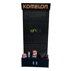 Display Stand With Hook Retail Store Portable Metal Pegboard Display Stand Floor-Standing With Hooks Tools Tools Display Racks Steel Material Shop Use