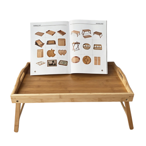 <span class=keywords><strong>Bandeja</strong></span> de Bambú para <span class=keywords><strong>Cama</strong></span>, <span class=keywords><strong>Bandeja</strong></span> para <span class=keywords><strong>Desayuno</strong></span>, <span class=keywords><strong>Bandeja</strong></span> de Servicio con Patas Plegables, Mesa Multifuncional para Portátil y Escritorio, para Baño y Sala de Estar - Product Image 4