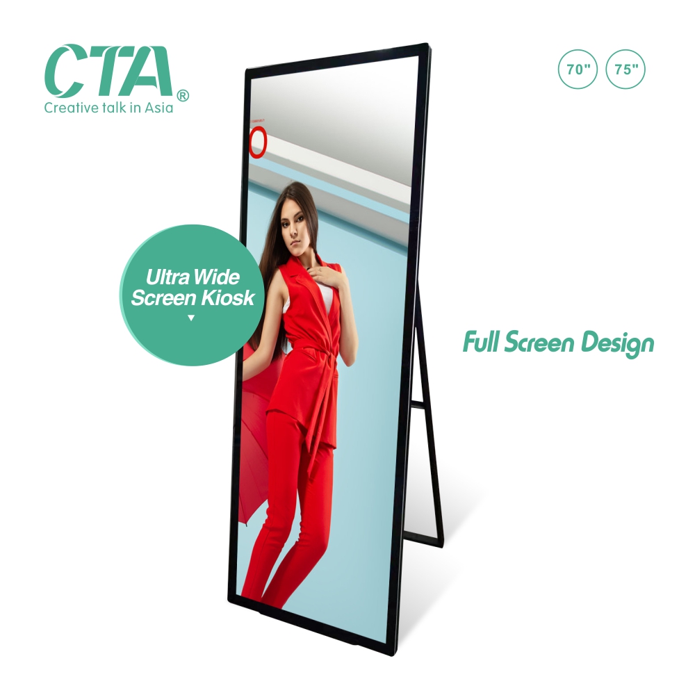 Prezzo di fabbrica Diretto a Schermo Intero 75 pollici Ultra HD 4K Risoluzione Portatile di Digital Signage LCD Giocatore di Pubblicità Display