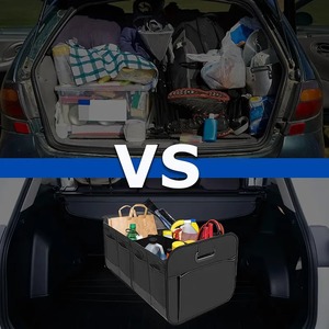 Boîte de rangement pour coffre de voiture en tissu <span class=keywords><strong>Oxford</strong></span> noir grande capacité 58*37*32cm, séparateurs amovibles, 12 poches supplémentaires, pliable, imperméable - Product Image 4