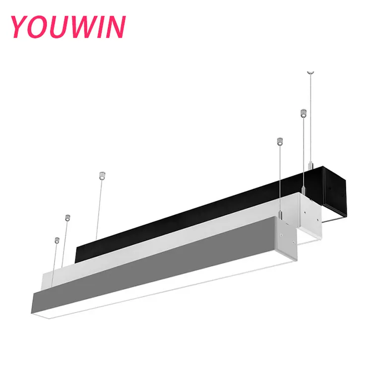 Indoor Luminaire Suspension Lamp 2.4M 8FT Led Batten Linear Light 20W 40W 60W 80W PC Aluminum 180cm Led Batten Light