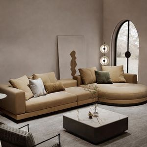 Modern Luxury Modular <b>Living</b> <b>Room</b> <b>Sofa</b> Set with Curved Chaise, Premium Fabric Couch OEM ODM Factory - Product Image 1