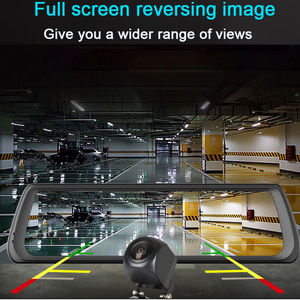 กล้องติดรถยนต์รุ่นใหม่ ขนาด 9.66 นิ้ว กล้องบันทึกภาพหน้า-หลัง ความละเอียด FHD 1080P พร้อมจอแสดงผลคู่ กล้องมองหลังแบบกระจกมองหลัง - Product Image 4