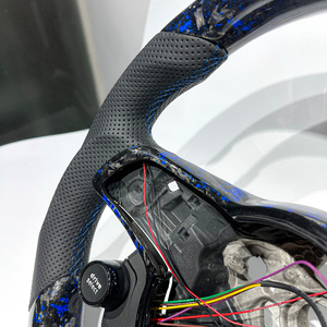 Volant en fibre de carbone forgée bleu LED avec bouton de démarrage et de changement de mode pour Volkswagen MK7 Golf 7 GTI GTE GTD GT - Product Image 5