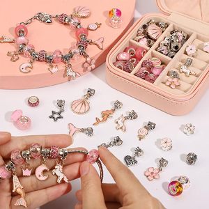 ชุดสร้อยข้อมือทำเสน่ห์สำหรับเด็กผู้หญิง,กล่องของขวัญประกอบด้วยชุดทำเครื่องประดับ66ชิ้นสำหรับงานศิลปะและงานฝีมือของเด็กผู้หญิงอายุ6-12ปี - Product Image 3