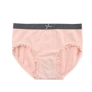 <span class=keywords><strong>Mutandine</strong></span> con fiocco di pizzo Sexy a vita media senza cuciture da ragazza di nuovo stile comode <span class=keywords><strong>mutandine</strong></span> da donna traspiranti - Product Image 3