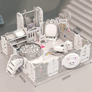 <span class=keywords><strong>Corral</strong></span> de Juegos de Lujo y Seguro <span class=keywords><strong>Para</strong></span> Bebés, Plegable y Portátil de Plástico con Toboganes y Columpios - Product Image 6