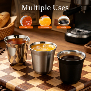 HIGHWIN <strong>Personalised</strong> Reusable Espresso Coffee <strong>Cups</strong> With Handle Sleeves, Custom Printed Logo <strong>Travel</strong> Mugs - Product Image 1