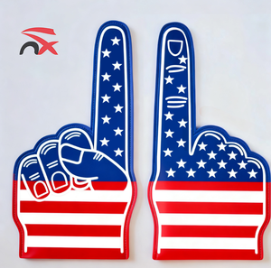 Custom 2026 Cheering Fans Supplies UV Printing Country Logo Foam <strong>Finger</strong> Colorful Sponge Hands With American Canada Design - Product Image 4