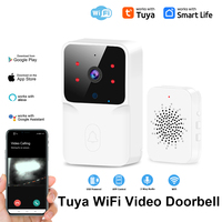 Sonnette Audio sans Fil Tuya WiFi avec Vision Nocturne IR, Système d'Interphone Bidirectionnel de Sécurité Intelligent pour Maison, Moniteur Caméra HD