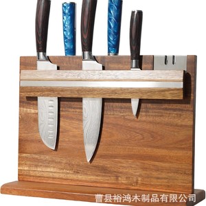 Nouveau porte-couteaux magnétique double face avec aiguiseur, organiseur de couteaux magnétique pour plan de travail de cuisine. - Product Image 4