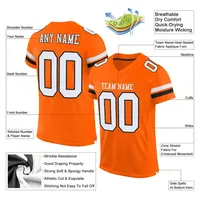 Maillots de football américain personnalisés de haute qualité pour équipes sportives, uniformes de football pour jeunes, séchage rapide, orange, pour adultes, vente en gros