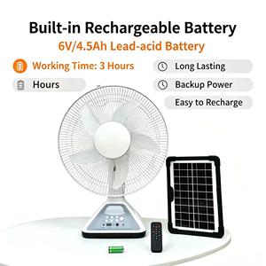 Ventilateur extracteur solaire de classe A, rechargeable, avec panneau solaire pour la maison - Product Image 5