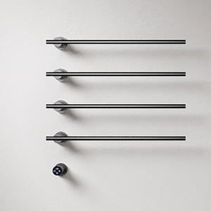Thermostatic 22 Inch Electric <strong>Towel</strong> <strong>Rail</strong> bar <strong>Plug</strong> <strong>in</strong> Black Electric <strong>Towel</strong> <strong>Rail</strong> - Product Image 1