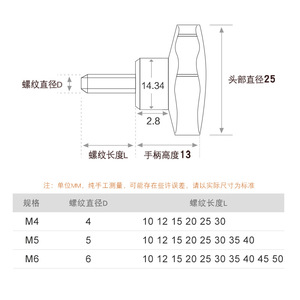 Six Star Handle 304 Stainless Steel Hexagonal Plastic Bolt M4 M5 M6 Hand Tightening Screw 12mm Cap Diameter Metric Standard - Product Image 2