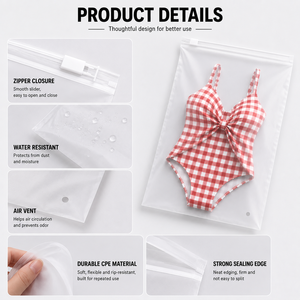 CPE Zipper Bags Reusable Durable Protective <b>Water</b> Resistant Eco-Friendly Packaging for Clothing Shoes - Product Image 2