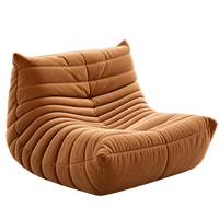 Kastanienbrauner Samtiger Premium-Stoffsessel Waschbarer Bezug Dicke Komfortable Füllung Ergonomisches Kontur-Raupensofa