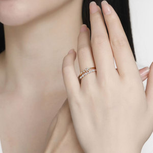 Anillo de Diamantes Naturales Reales de Alta Calidad, Fabricante Mayorista, Exportación, Elegancia Floral, Oro Rosa Sólido de 18K, Anillo Apilable - Product Image 5