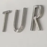Lettres en métal 3D solides, sur mesure, en acier inoxydable brossé SUS304, non éclairées, étanches IP65, pour signalétique automobile