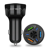 Chargeur de voiture pour écouteurs avec logo OEM, matériau ignifuge, QC3.0, 3 ports USB Type-C, charge rapide 35W, 12V-24V, OTP