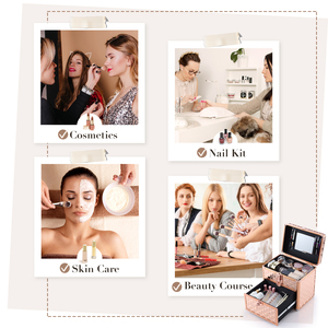Portable Nail Case Storage Traveling Manicure Carrying Case with Mirror Makeup Train Cases Beauty <b>Box</b> for Cosmetics Nail <b>Tools</b> - Product Image 6