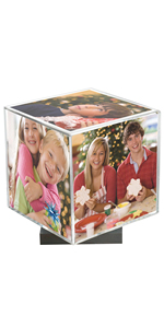 Il nuovo cubo di foto in acrilico a 360 gradi con Base in argento contiene 5 foto per l'arredamento della casa - Product Image 5