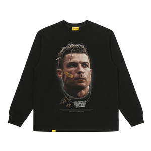 Camiseta de Manga Larga Holgada Estilo Americano con Estampado de <span class=keywords><strong>Estrellas</strong></span> del Fútbol para Hombre - Ronaldo, Neymar, Haaland, Algodón - Product Image 6