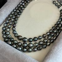 Colliers de perles baroques de Tahiti en eau salée de 8 à 13 mm, légères imperfections, haute brillance, perles en vrac pour la création de bijoux DIY