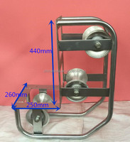 3 rouleaux de câble triples droits avec 3 rouleaux poulie de câble roue trou d'homme rouleau de guidage de câble en aluminium robuste
