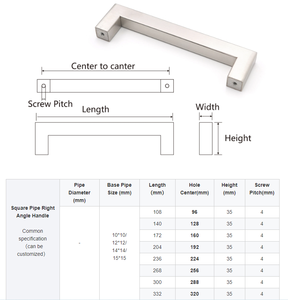 Adjustable Matte <strong>Black</strong> <strong>Square</strong> Cabinet Handles <strong>Black</strong> <strong>Drawer</strong> Pulls for Kitchen Cupboard Furniture Hardware Living Room Warehouse - Product Image 3
