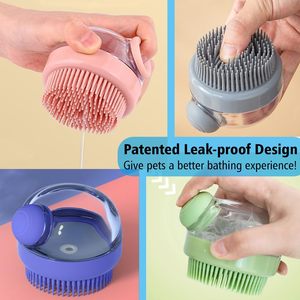 Brosse de bain pour chien avec logo personnalisé, brosse de toilettage pour chien, distributeur de shampoing, poils en silicone doux pour chiens et chats, douche - Product Image 6