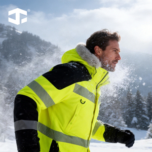 Chaqueta Acolchada Impermeable y Transpirable de Poliéster de Alta Visibilidad Clase 3 para Hombre JIADE, Protección contra el Frío de -30 °C - Product Image 4