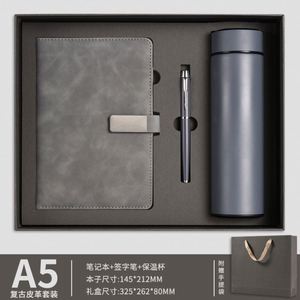 Luxury Hardcover Gift Box Packaging A4/A5 Leather Cover Custom Logo Eco-Friendly Notebook Set with Corporate White Notebook - Product Image 4