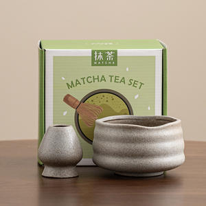 Высококачественная матовая черно-белая керамическая чаша матча с носиком - Product Image 4