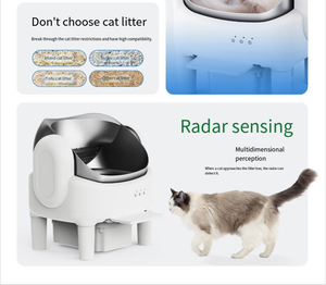 Bac à <span class=keywords><strong>litière</strong></span> pour chat automatique intelligent à nettoyage automatique en acier inoxydable, commande à distance par application, grande capacité de 74 L, protection de sécurité, dessus ouvert - Product Image 3