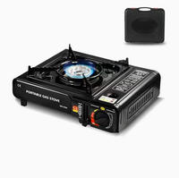 Réchaud à gaz butane portable en métal avec étui de transport de type valise et gril barbecue pour la cuisson en plein air lors de pique-niques