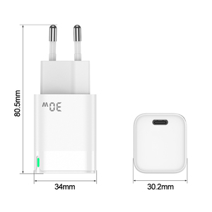Sạc nhanh đa năng 30W LED hiển thị chuẩn EU, hỗ trợ QC 3.0, bộ sạc <span class=keywords><strong>USB</strong></span> GAN, tiện dụng khi đi du lịch, dành cho iPhone, Samsung, Xiaomi - Product Image 4