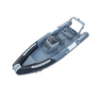 Bateau pneumatique à rames en fibre de verre gris RIB 680A pour les excursions côtières et les activités de loisirs