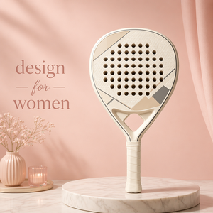 Set de Raqueta de Pádel Ligera de Carbono para Mujer con Overgrip y Caja de Regalo, Kit de Pádel para Principiantes con Absorción de Impactos, Diseño Elegante para Mujer - Product Image 1