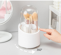 360 rotasi multi-fungsi meja bulat Organizer plastik Makeup SIKAT Organizer kotak berputar mewah pemegang lipstik